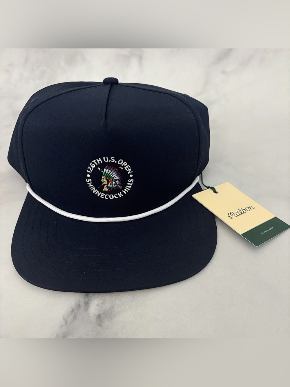 Malbon Golf 126 US Open Shinnecock Hills Navy Rope Adjustable Hat NWT